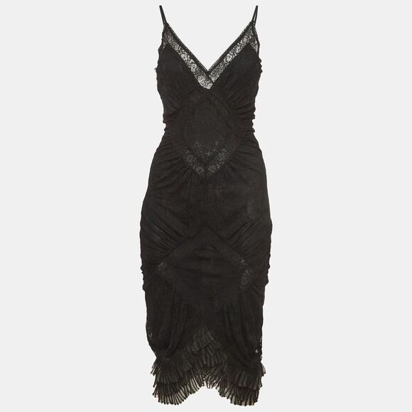 Dior Dresses & Skirts - Christian Dior Boutique by John Galliano Black Sheer Lace Midi Dress L